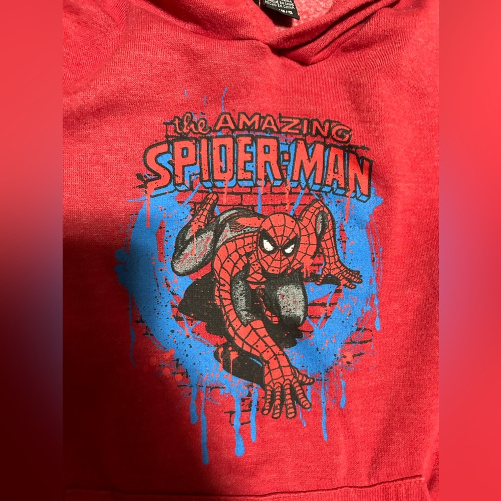 Used Kids Marvel Spider-Man hoody pull over - size l
